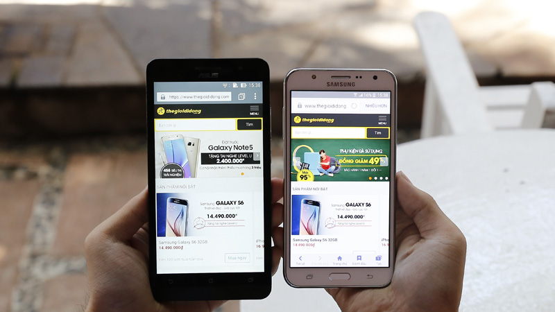 Thử nghiệm đọc báo trên Galaxy J7 và Zenphone 6