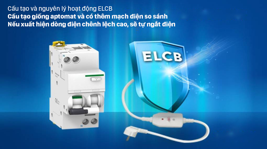 ELCB trên máy nước nóng và bình nóng lạnh là gì? > Cấu tạo và nguyên lý hoạt động của ELCB