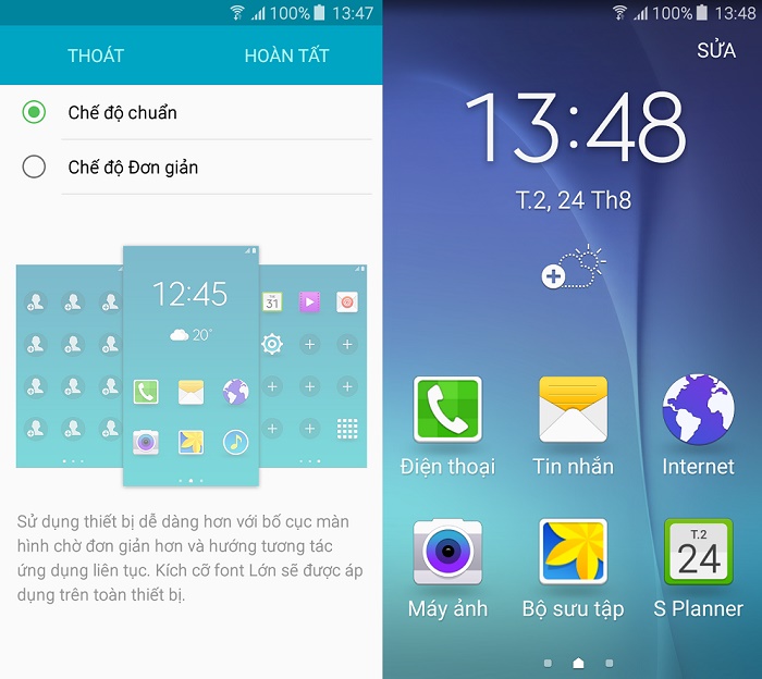 Giao diện đơn giản