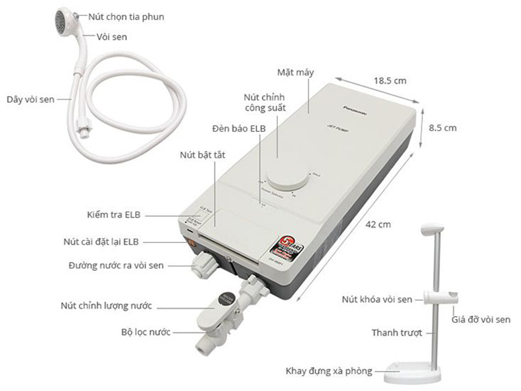 Máy nước nóng Panasonic DH4MS1VW, DH4MP1VW