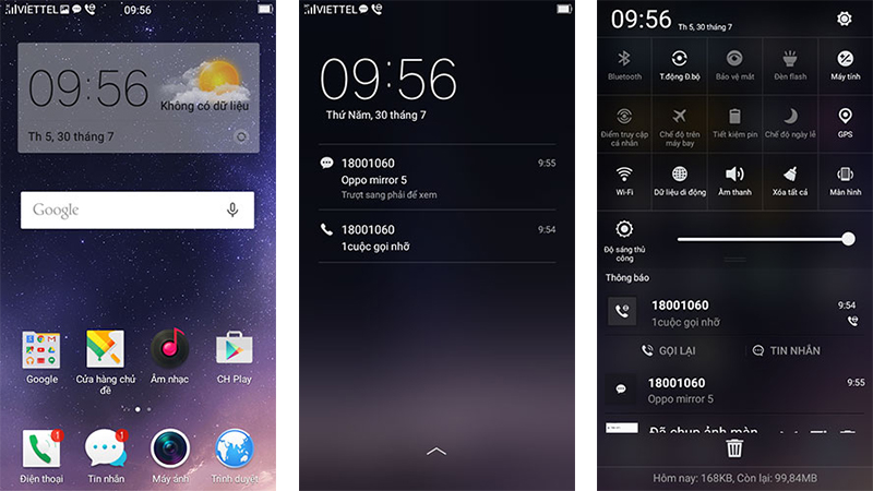 Giao diện sử dụng Oppo Mirror 5 Giao diện sử dụng Oppo Mirror 5