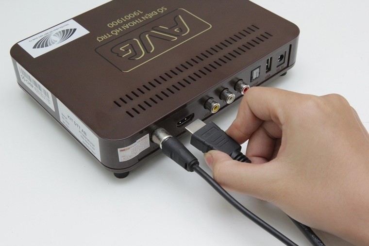 Cách kết nối Smart tivi LG hệ điều hành WebOS với đầu thu kỹ thuật số An Viên > Cắm một đầu dây HDMI lên đầu AVG