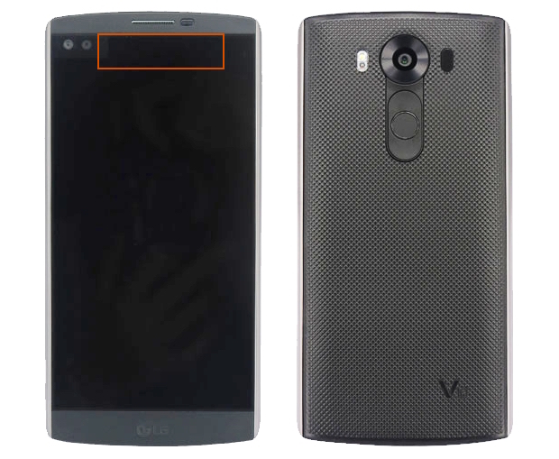 LG V10 sẽ có hai màn hình? (Khu vực màu đỏ)