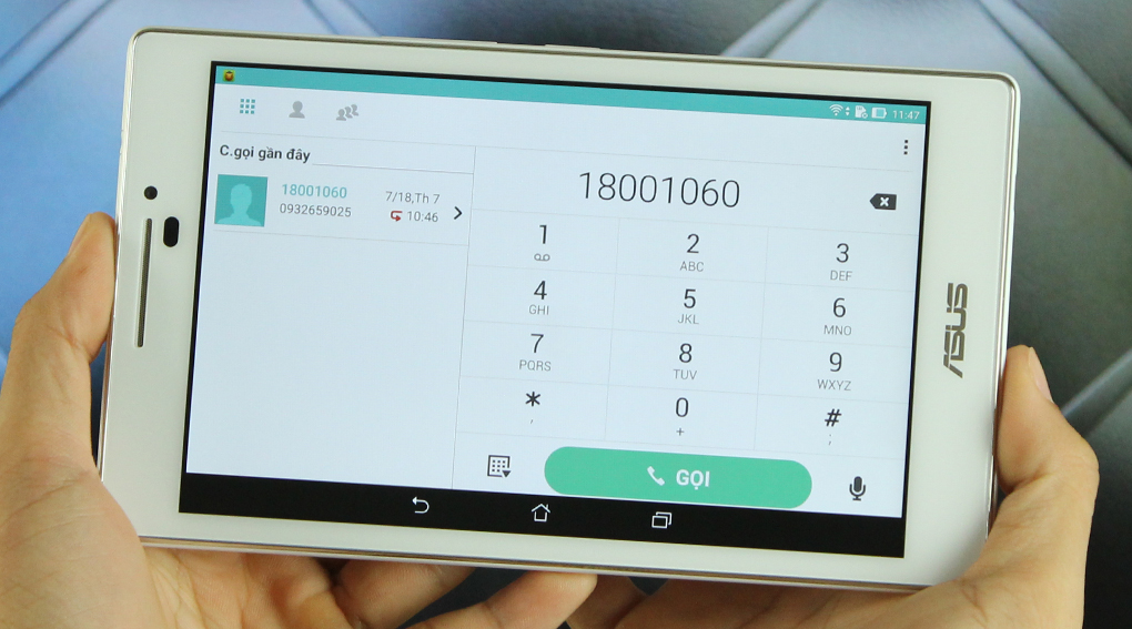 Asus ZenPad 7.0 (Z370CG) hỗ trợ gọi điện và kết nối 3G