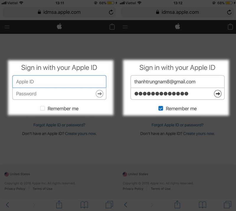 Các bạn nhập Apple ID đang đăng nhập trên iPhone, iPad cần kiểm tra. 