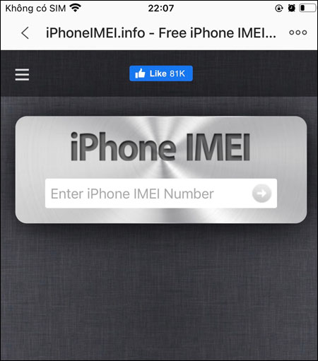 Kiểm tra ngày kích hoạt iPhone thông qua imei + Bước 1