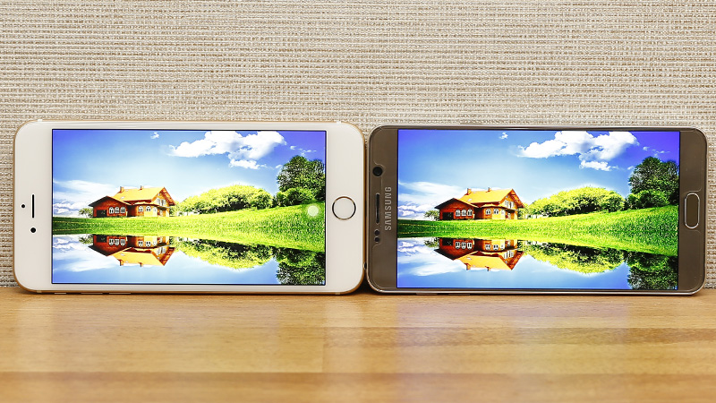So sánh màn hình Note 5 và iPhone 6 Plus So sánh màn hình Note 5 và iPhone 6 Plus