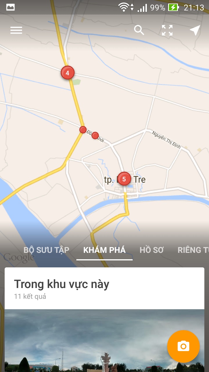 Khu vực xuất hiện những chấm đỏ sẽ tương ứng với bấy nhiêu bức ảnh Street View Khu vực xuất hiện những chấm đỏ sẽ tương ứng với bấy nhiêu bức ảnh Street View