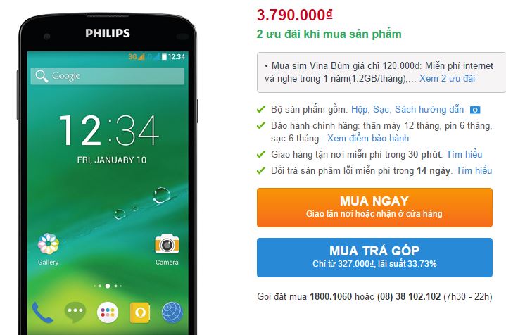 Philips i908 giảm giá mạnh