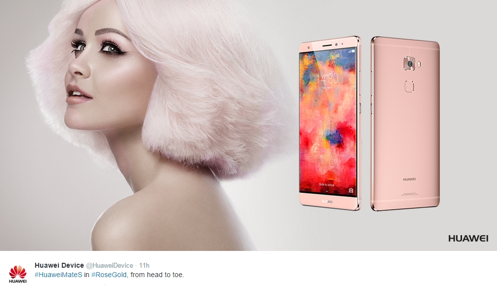 Huawei Mate S màu vàng hồng