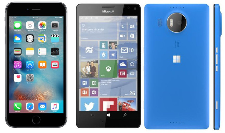 iPhone 6s với Lumia 950