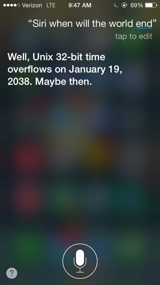 Hỏi: Siri, khi nào tận thế Hỏi: Siri, khi nào tận thế