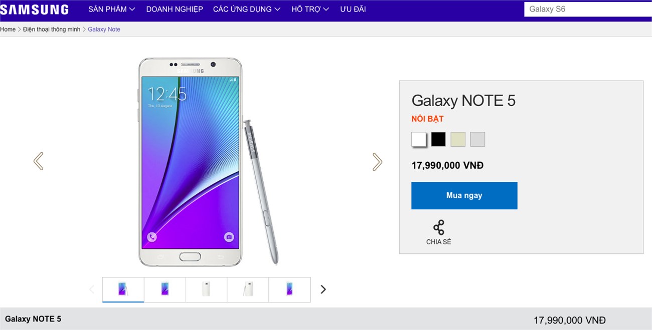 Galaxy Note 5 SM-N920CZWAXXV