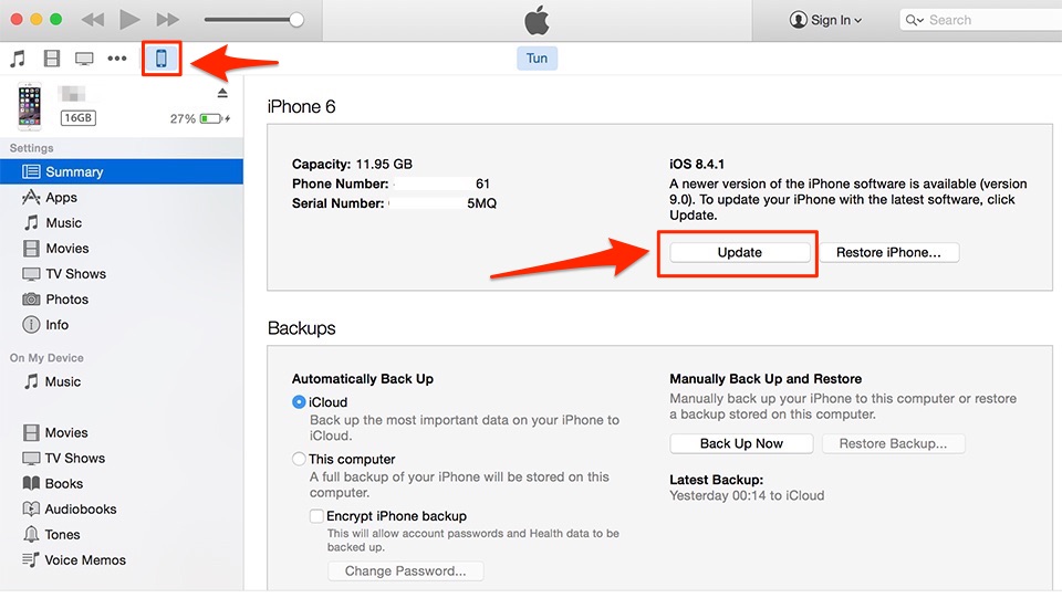 Cách khắc phục lỗi không cập nhật được iOS 9 bằng iTunes