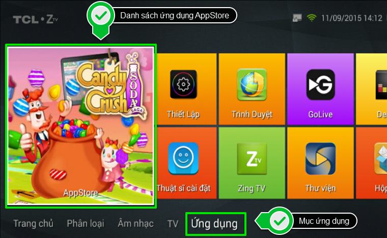 Chọn AppStore trong mục Ứng dụng