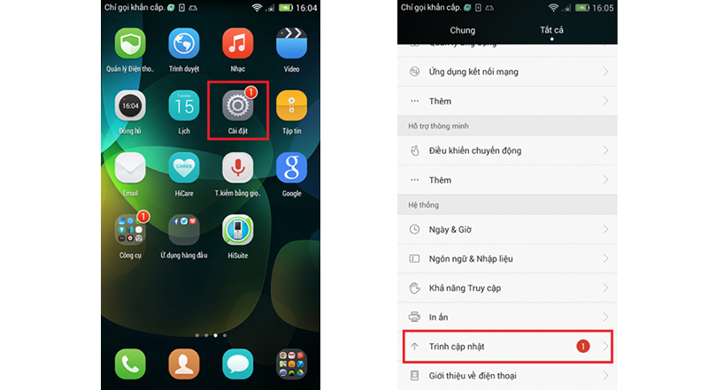 Cai ROM 1 Vá lỗi hao pin Honor 4C