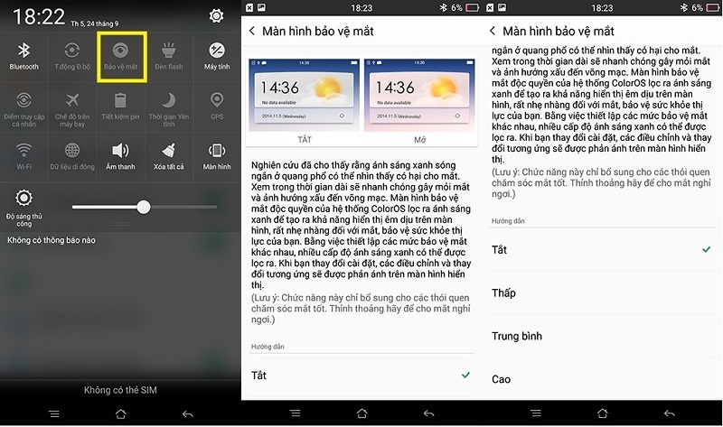 Chế độ bảo vệ mắt