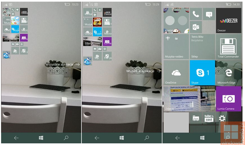 Giao diện Live Tiles có thể có 80 cột biểu tượng