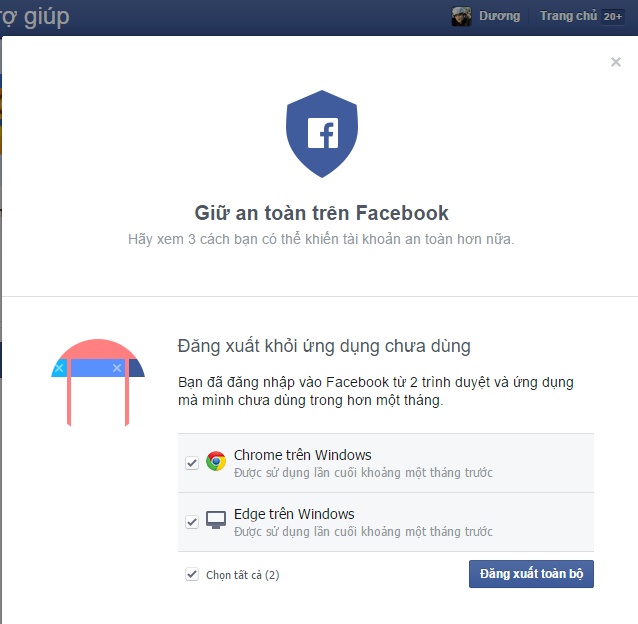 Mục Đăng xuất các ứng dụng chưa dùng Mục Đăng xuất các ứng dụng chưa dùng