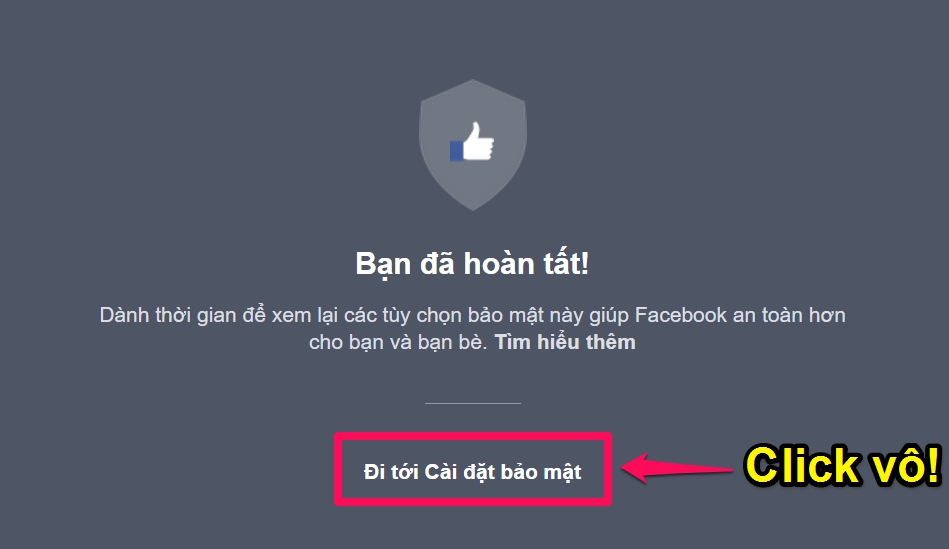 Đi tới Cài đặt bảo mật (Go to Security Settings) Đi tới Cài đặt bảo mật (Go to Security Settings)