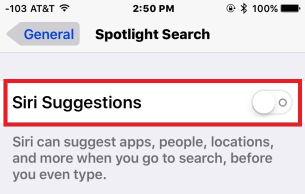 Tắt tính năng Gợi ý của Siri