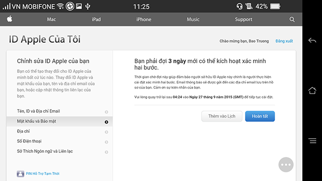 Bảo mật hai lớp iCloud