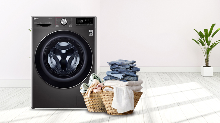 Máy giặt LG Inverter 10 kg FV1410S3B có thiết kế hiện đại, tinh tế, nhỏ gọn.