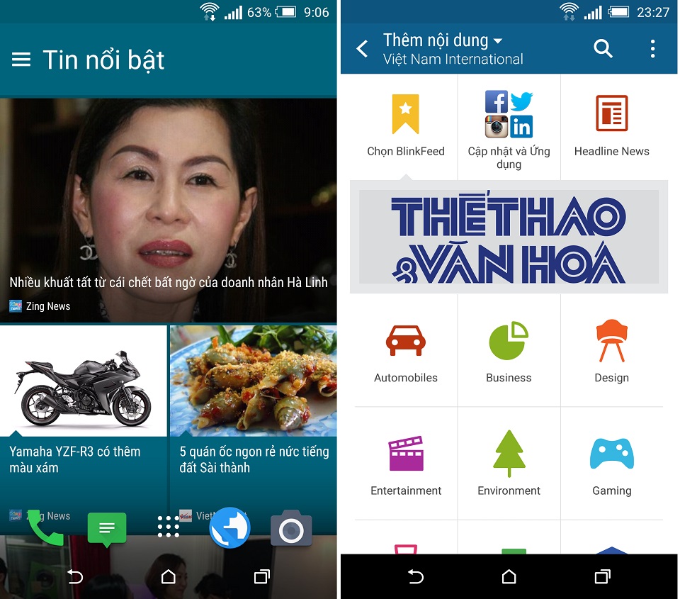 Tính năng BlinkFeed độc quyền của HTC