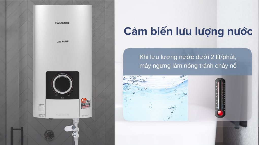 Máy tắm nước nóng loại nào tốt? Nên mua máy tắm nước nóng của hãng nào? > Máy nước nóng trực tiếp Panasonic 4500W DH-4NP1VS 