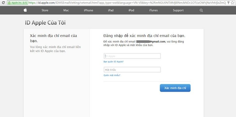 Bạn điền email và mật khẩu Apple bạn đã đăng kí