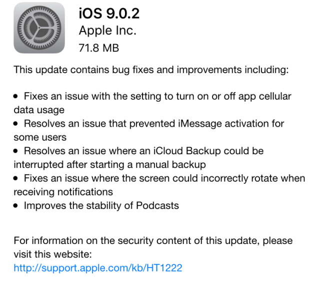 iOS 9.0.1 được tung ra