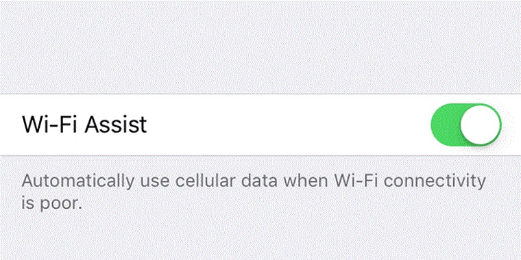 Wi-Fi Assist ngốn dữ liệu di động của người dùng trên iOS 9 > Wifi Assit