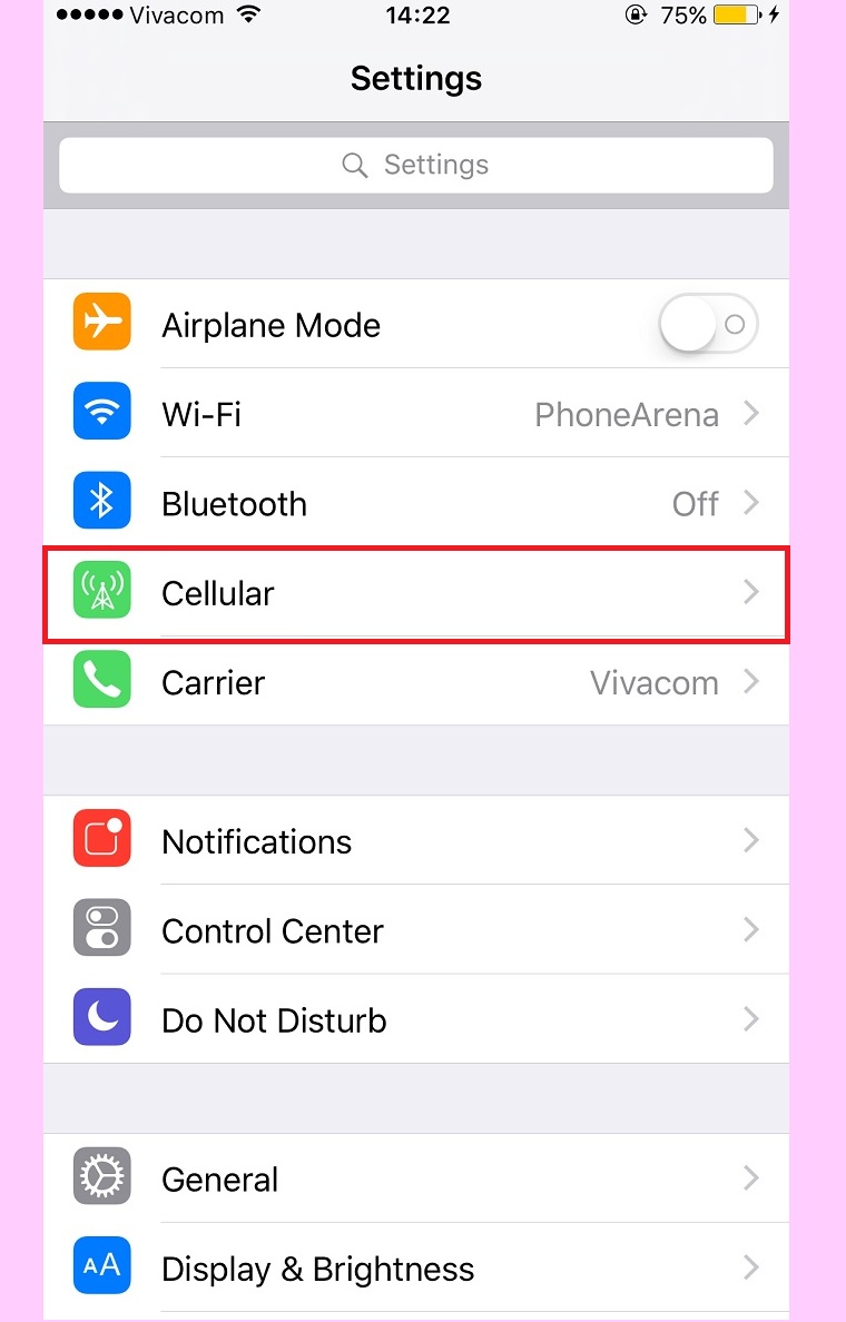 Wi-Fi Assist ngốn dữ liệu di động của người dùng trên iOS 9 > Chọn Cellular (Di Động)