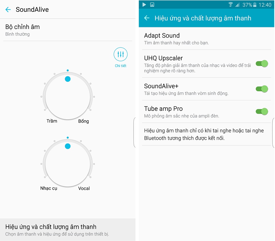 Bộ công cụ âm thanh của Samsung Galaxy S6 Edge Plus