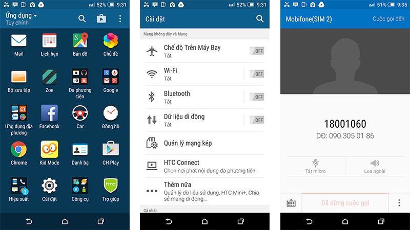 Giao diện sử dụng HTC One E9 Dual Giao diện sử dụng HTC One E9 Dual