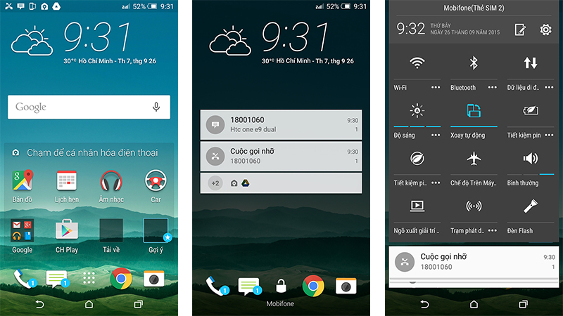 Giao diện sử dụng HTC One E9 Dual Giao diện sử dụng HTC One E9 Dual