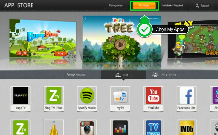 Chọn mục My Apps