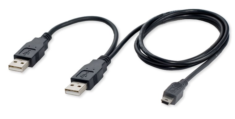 Những điều cần biết khi kết nối ổ cứng với tivi Sony > Có thể dùng cáp USB chữ Y để cấp điện cho ổ cứng