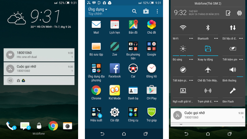 Giao diện E9 Dual Giao diện E9 Dual