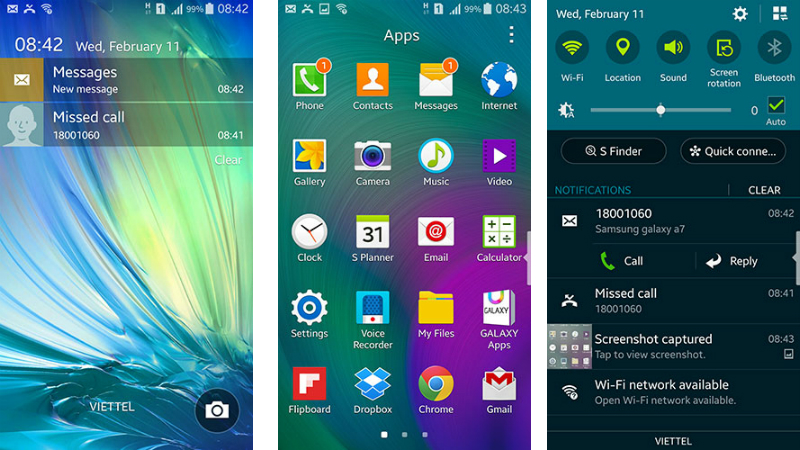 Giao diện Samsung Galaxy A7 Giao diện Samsung Galaxy A7