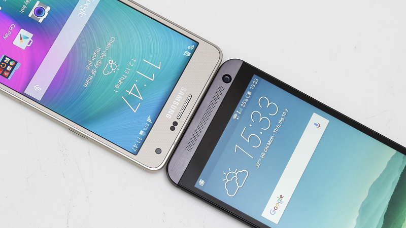 Samsung Galaxy A7 và HTC One E9 Dual Samsung Galaxy A7 và HTC One E9 Dual
