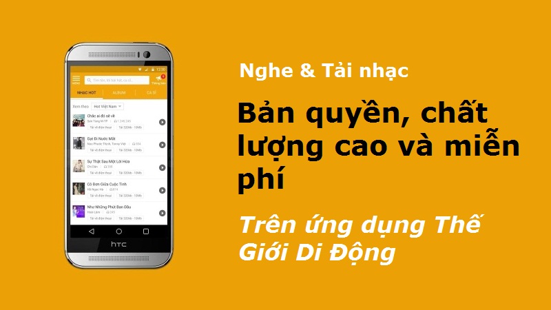 Nghe & tải nhạc trên app TGDD