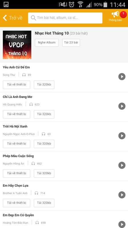 Tải và nghe nhạc trên app TGDD 6