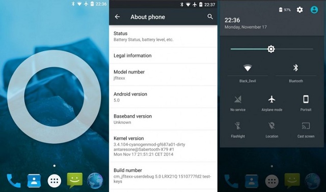 Giao diện ROM Cook Cyanogenmod CM12 Giao diện ROM Cook Cyanogenmod CM12