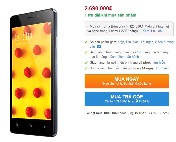 OPPO Joy 3 giảm giá