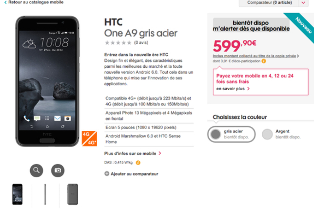 HTC One A9 bất ngờ lộ giá bán khá cao