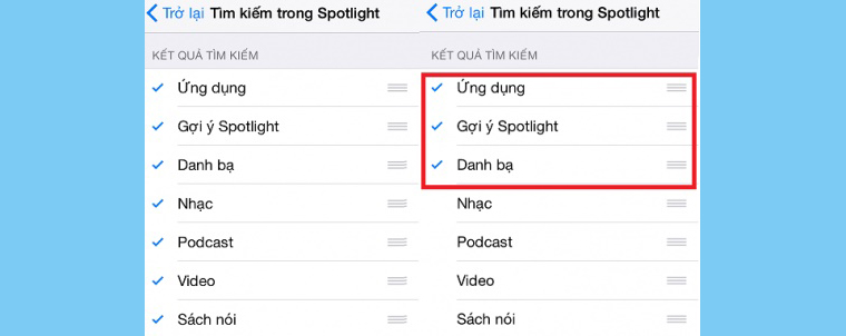 Tính năng tìm kiếm trong Spotlight