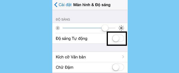 Điều chỉnh độ sáng phù hợp