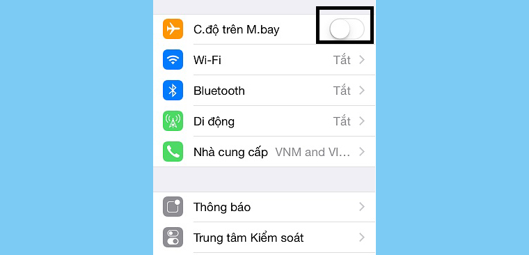 Thường xuyên sử dụng chế độ máy bay