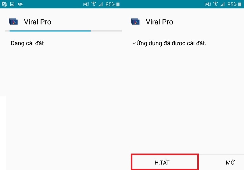 cài đặt ứng dụng